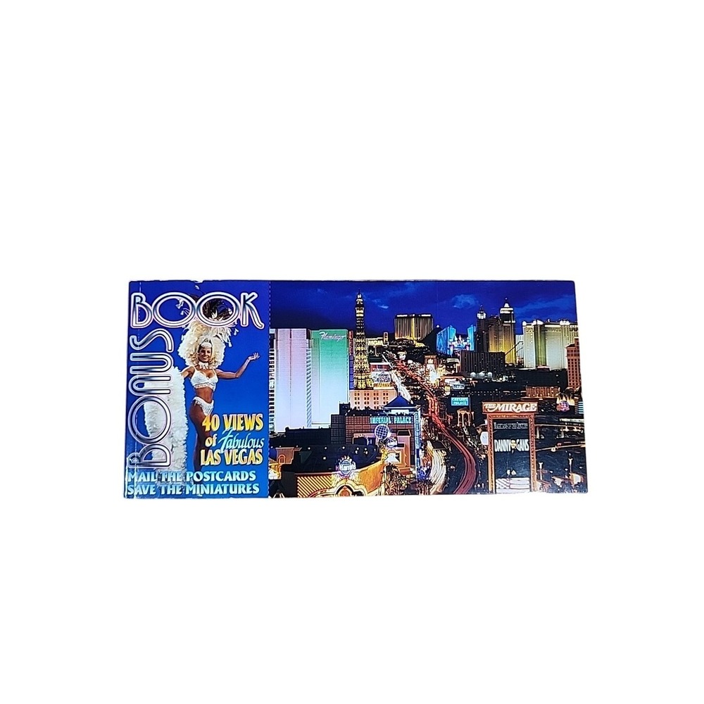 Las Vegas New York Postcard‎ Book Bonus 40 Views City Skyline Souvenir